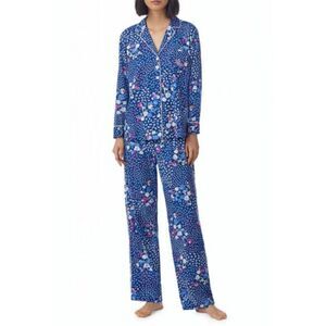 Lauren Ralph Lauren Nightwear Blue Sateen Cotton Floral Print PJ Pajama Set Sz S